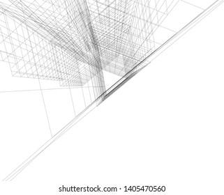 linear architecture building construction 3d 