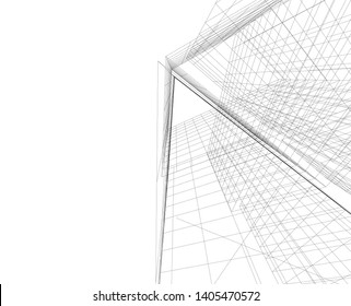 linear architecture building construction 3d 