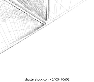 linear architecture building construction 3d 