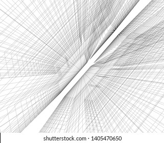 linear architecture building construction 3d 