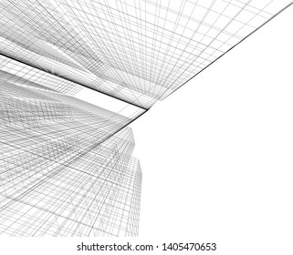 linear architecture building construction 3d 