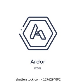 Linear ardor icon from Cryptocurrency economy and finance outline collection. Thin line ardor icon vector isolated on white background. ardor trendy illustration
