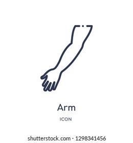 Linear arm icon from Medical outline collection. Thin line arm icon isolated on white background. arm trendy illustration