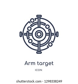Linear arm target icon from General outline collection. Thin line arm target icon isolated on white background. arm target trendy illustration