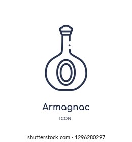 Linear armagnac icon from Drinks outline collection. Thin line armagnac icon vector isolated on white background. armagnac trendy illustration
