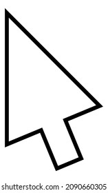 Linear arrow cursor. Click pointer in black line style