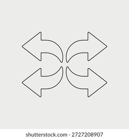 Linear Arrow Cursor Symbol Black Icon