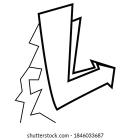 Linear arrow going up. Stock sign of stocks, cryptocurrencies, upward movement. Logo for litecoin on a white background. Stock element for design, decoration, online shopping.