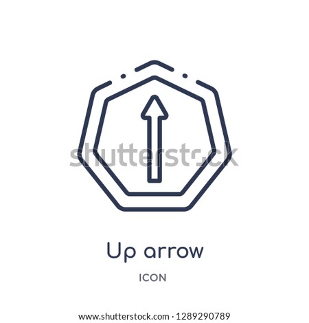 Linear up arrow icon from Arrows outline collection. Thin line up arrow vector isolated on white background. up arrow trendy illustration