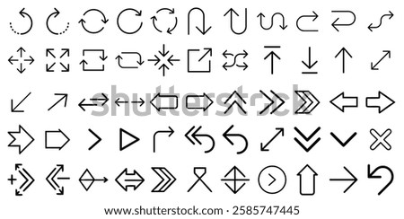 linear arrow icon pack. vector thin line maximize, up right arrow, horizontal arrow, right, diagonal left chevron, left, switch icons suitable for apps and websites ui designs