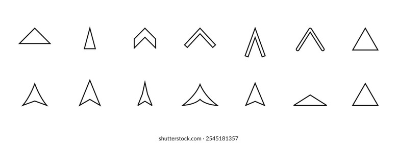 Linear arrow icons set. Collection different arrows sign. Arrow for the website and app. Set of flat icon, signs, symbols arrow for interface design, web design, apps and more. EPS 10.