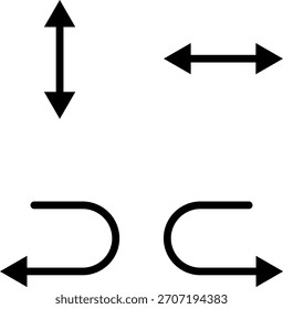 Ícones de seta linear definidos com símbolos direcionais para tomada de decisão. Coleção de ícones de linha de seta de direção. 