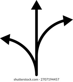 Linear arrow icons set with directional symbols for decision making. Way direction arrow line icons collection. 