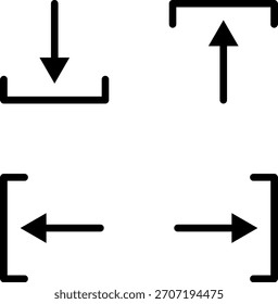 Iconos de flecha lineal con símbolos direccionales para la toma de decisiones. Colección de iconos de línea de flecha de dirección. 