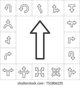 Linear Arrow icons set. Universal Arrow icon to use in web and mobile UI, Arrow basic UI elements set