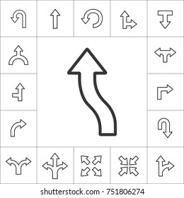 Linear Arrow icons set. Universal Arrow icon to use in web and mobile UI, Arrow basic UI elements set