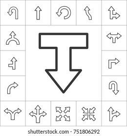 Linear Arrow icons set. Universal Arrow icon to use in web and mobile UI, Arrow basic UI elements set