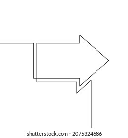 Linearpfeile Infografik Design Element für die Präsentation. Durchgehende Zeilenzeichnung. Vektorgrafik