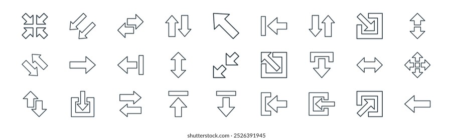 Iniciar sesión de líneas finas de Vector, flecha hacia abajo, flechas izquierda y derecha, Iniciar sesión, flechas arriba y abajo, cuatro Descargas, iconos de flecha izquierda adecuados para App y Sitios web Diseños de interfaz de usuario