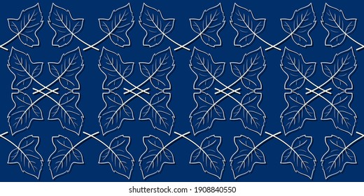 Linear art by hand. Leaves of trees. Seamless texture. Vector seamless pattern. Fabrics, packaging, gifts, prints, backgrounds. All Seasons. Autumn winter spring Summer.