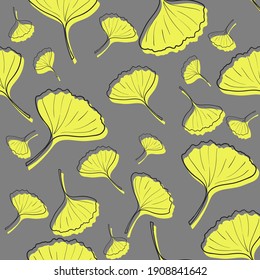 Arte lineal a mano. Hojas de árboles. Textura sin inconvenientes. Patrón veloz. Tejidos, embalajes, regalos, impresiones, fondos. Todas las estaciones. Verano de invierno de otoño.