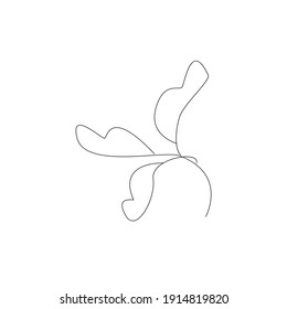 linear art flower leaf black and white illustration vector
