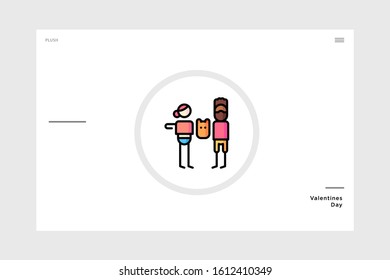 linear art plush icon themed love. suitable for valentine and wedding. graphic element for your design