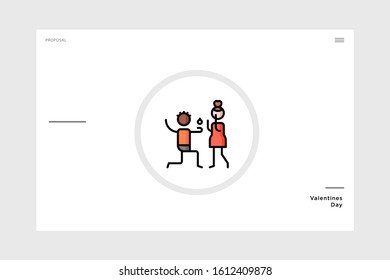 linear art proposal icon themed love. suitable for valentine and wedding. graphic element for your design