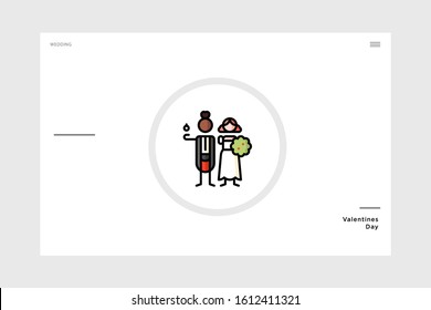 linear art wedding icon themed love. suitable for valentine and wedding. graphic element for your design