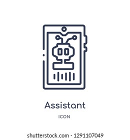 Linear assistant icon from Artificial intellegence and future technology outline collection. Thin line assistant vector isolated on white background. assistant trendy illustration