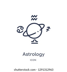 Linear astrology icon from Astronomy outline collection. Thin line astrology vector isolated on white background. 