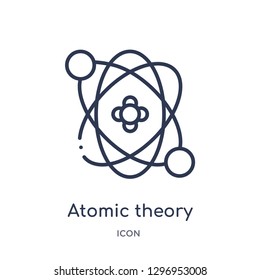 Linear atomic theory icon from Education outline collection. Thin line atomic theory icon isolated on white background. atomic theory trendy illustration