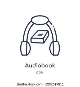 Linear audiobook icon from Education outline collection. Thin line audiobook icon vector isolated on white background. audiobook trendy illustration