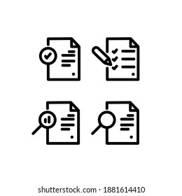 Linear audit document icons design isolated on white background