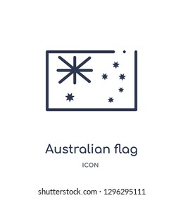 Linear australian flag icon from Culture outline collection. Thin line australian flag icon vector isolated on white background. australian flag trendy illustration