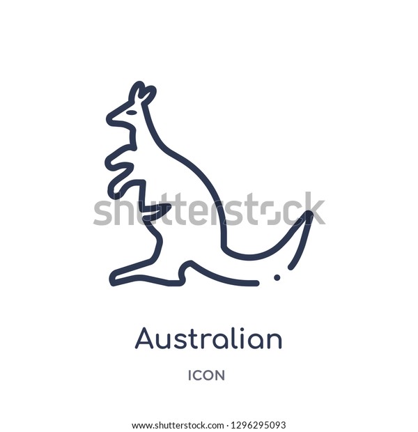 Linear Australian Kangaroo Culture Outline Stock Vector (Royalty Free) 1296295093