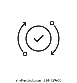 linear auto update or easy transaction icon. concept of data migrate or reverse or subscribe. simple trend modern efficient file exchange logotype graphic design element isolated on white background