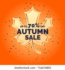 Linear Autumn sale banner. Vector illustration in a modern style