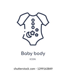 Linear baby body icon from Kids and baby outline collection. Thin line baby body icon isolated on white background. baby body trendy illustration