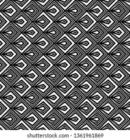 Linear backdrop. Figures background.Ethnic wallpaper. Rhombuses, kites, curves ornament. Seamless pattern. Polygons motif. Digital paper, textile print, web design, abstract. Vector.