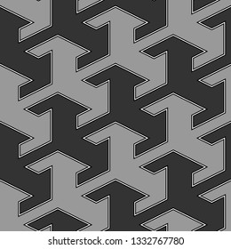 Linear backdrop. Seamless pattern.Ethnic background. Curves, figures ornament. Geometric wallpaper. Tribal motif. Folk vector. Digital paper, textile print, web design