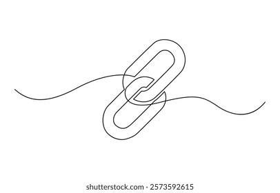 Linear background of chain. One continuous line drawing of a chain. Vector illustration. Chain icon in continuous line drawing style. Line art of chain icon.