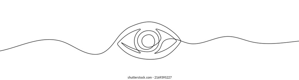 Fondo visual lineal. Un dibujo continuo de línea de ojo humano. Ilustración vectorial. Icono ocular aislado