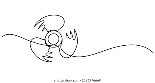 Linear background of fan. One continuous line drawing of fan. Vector illustration. simple isolated, Electric fan. Line icon on white background, outline pro vector minimal Electric Fan Line. 