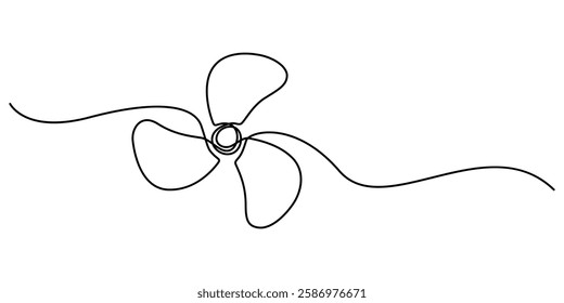 Linear background of fan. One continuous line drawing of fan. Vector illustration. simple isolated, Electric fan. Line icon on white background, outline pro vector minimal Electric Fan Line. 