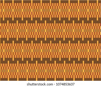 Linear background with repeating colored motifs and shapes