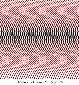linear background with rounded forms and optical illusions. Contemporary line art graphic for web design, wall decor, loft interior, home textile.