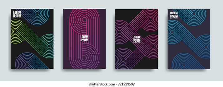 Linear background set. Outline colors shapes . Applicable for gift card,cover,poster.  Poster design. Poster on wall poster template