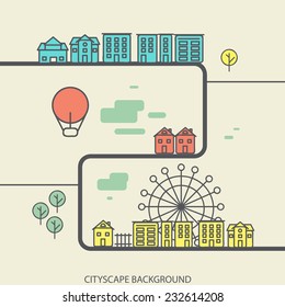 linear background with urban landscape, a stylish modern design for your business, vector illustration eps 10