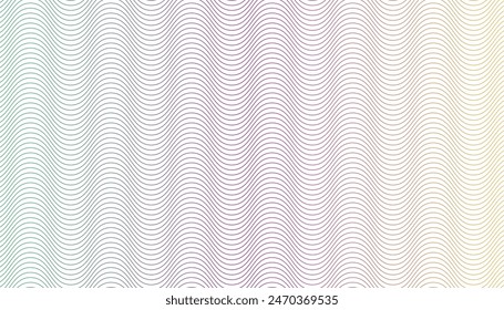 Linear background. ways lines pastel colors. soft rainbow color. guilloche. vector illustration